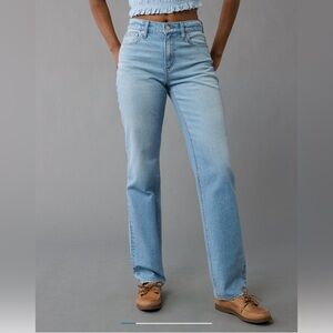 AE Stretch Super High-Waisted Straight Jean Size 12 Short